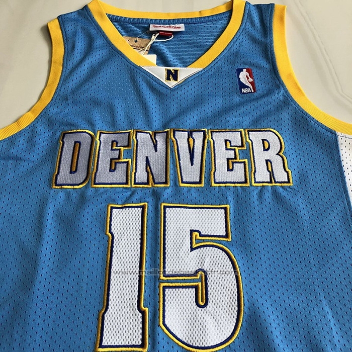 Maillot Denver Nuggets Carmelo Anthony #15 Mitchell & Ness 2003-04 Bleu